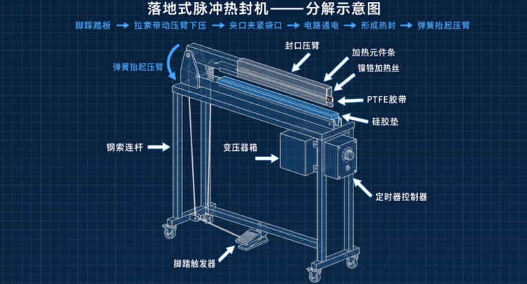 落地式脚踏热封口机工作原理