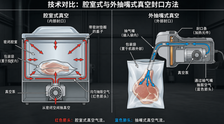 内抽式真空包装机 VS 外抽式真空包装机:核心差异详解